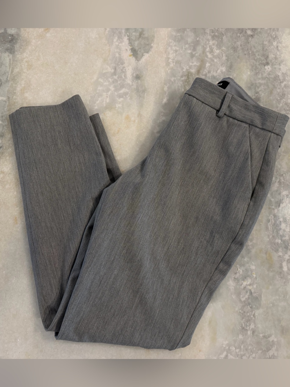 Express Women’s Size 6 Gray Columnist Mid-Rise Angle Dress Pants - Skinny Leg